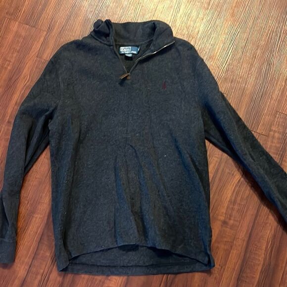 Polo by Ralph Lauren - Long Sleeve Gray Shirt - Collared - Zip Front - Picture 1 of 4